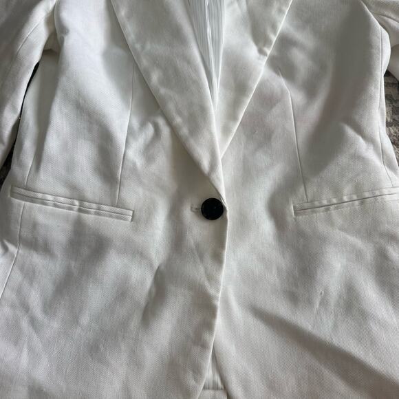 NEW J. Crew Parke Blazer in Stretch Linen Sz 2 White Structured - Picture 5 of 9